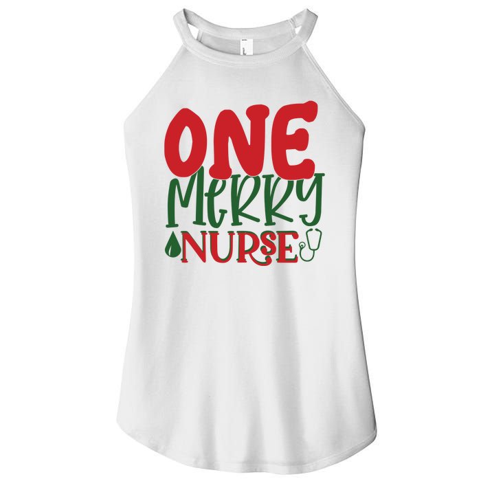 One Merry Nurse Christmas Holiday Women's Perfect Tri Rocker Tank