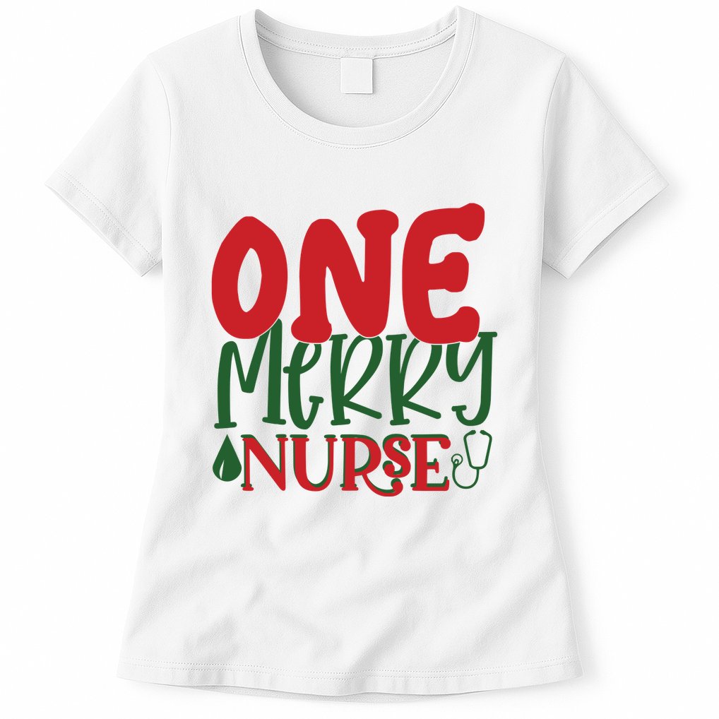 One Merry Nurse Christmas Holiday Womens T-Shirt