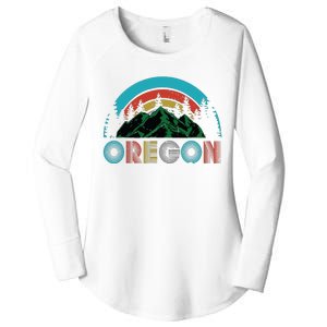 Oregon Mountains Outdoor Camping Hiking Gift Women's Perfect Tri Tunic Long Sleeve Shirt