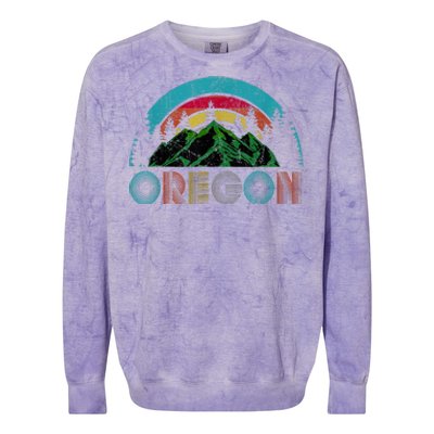 Oregon Mountains Outdoor Camping Hiking Colorblast Crewneck Sweatshirt