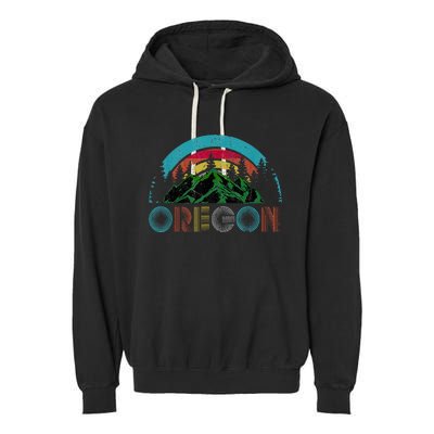 Oregon Mountains Outdoor Camping Hiking Garment-Dyed Fleece Hoodie