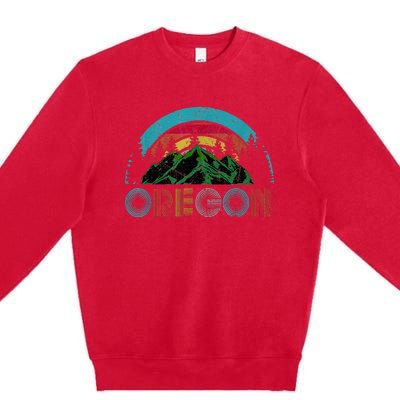 Oregon Mountains Outdoor Camping Hiking Premium Crewneck Sweatshirt