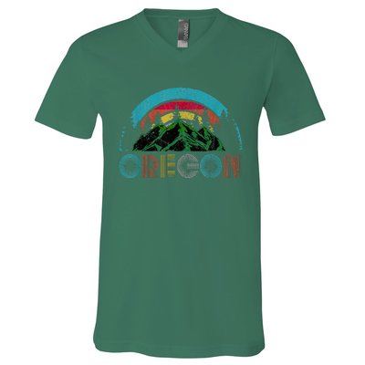 Oregon Mountains Outdoor Camping Hiking V-Neck T-Shirt