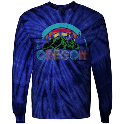 Oregon Mountains Outdoor Camping Hiking Tie-Dye Long Sleeve Shirt