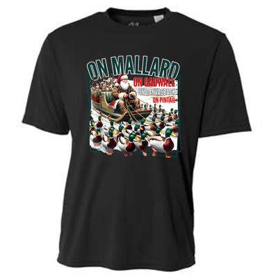 On Mallard On Gadwall Christmas Funny Duck Hunting Santa Cooling Performance Crew T-Shirt