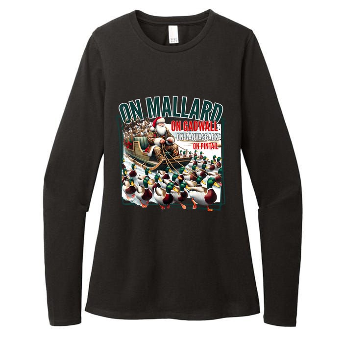 On Mallard On Gadwall Christmas Funny Duck Hunting Santa Womens CVC Long Sleeve Shirt