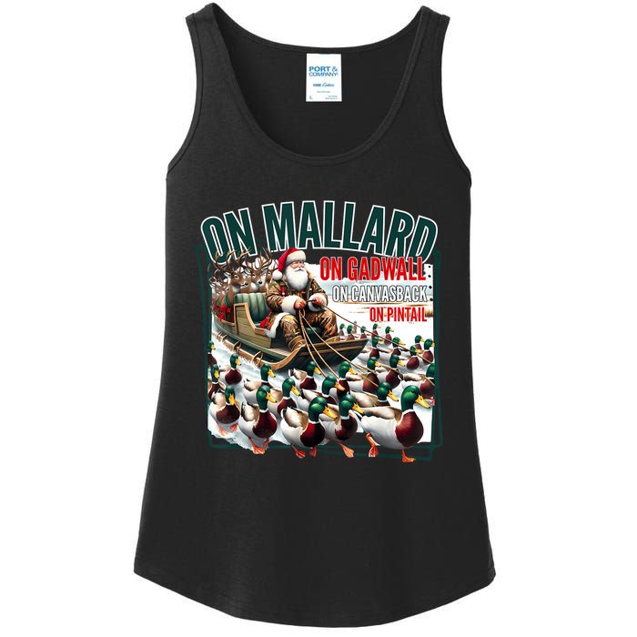 On Mallard On Gadwall Christmas Funny Duck Hunting Santa Ladies Essential Tank