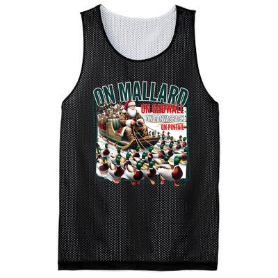 On Mallard On Gadwall Christmas Funny Duck Hunting Santa Mesh Reversible Basketball Jersey Tank