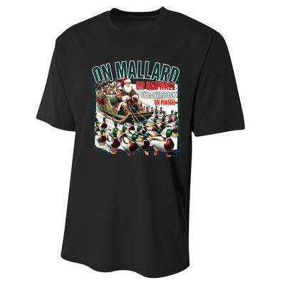 On Mallard On Gadwall Christmas Funny Duck Hunting Santa Performance Sprint T-Shirt