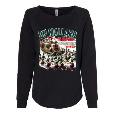 On Mallard On Gadwall Christmas Funny Duck Hunting Santa Womens California Wash Sweatshirt