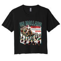 On Mallard On Gadwall Christmas Funny Duck Hunting Santa Women's Crop Top Tee