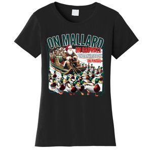 On Mallard On Gadwall Christmas Funny Duck Hunting Santa Women's T-Shirt