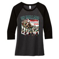 On Mallard On Gadwall Christmas Funny Duck Hunting Santa Women's Tri-Blend 3/4-Sleeve Raglan Shirt