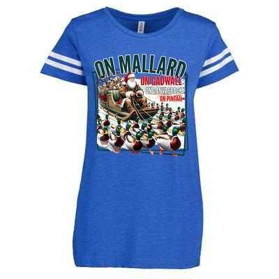 On Mallard On Gadwall Christmas Funny Duck Hunting Santa Enza Ladies Jersey Football T-Shirt