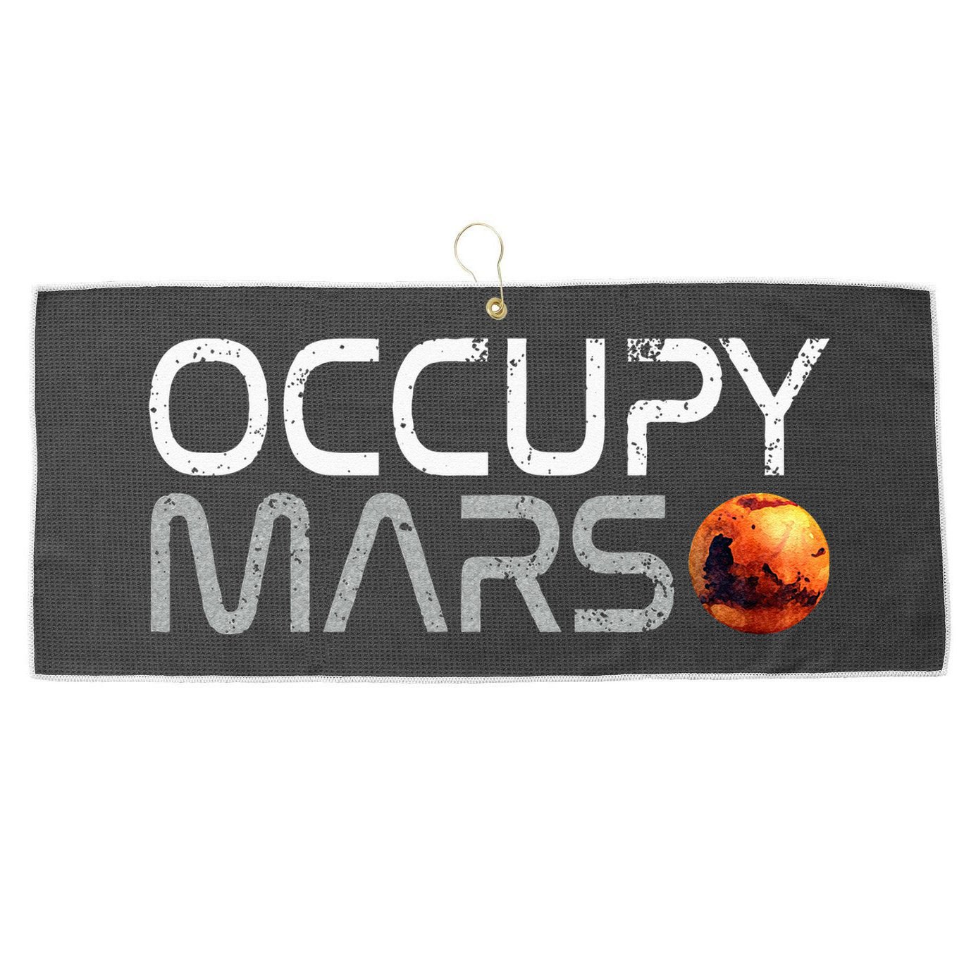Occupy Mars Large Microfiber Waffle Golf Towel
