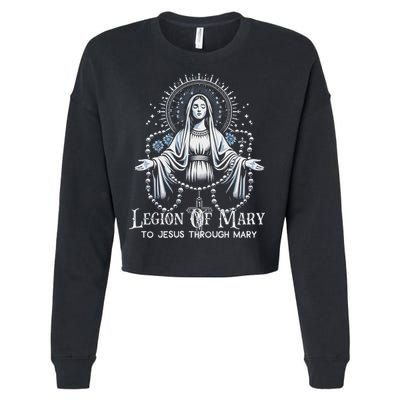 Of Mary Our Lady Catholic Cropped Pullover Crew
