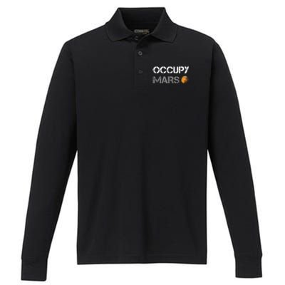 Occupy Mars Performance Long Sleeve Polo