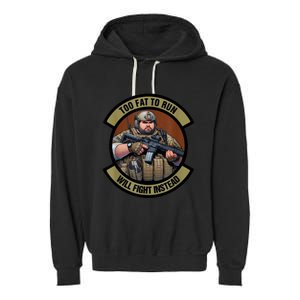 Overweight Military Garment-Dyed Fleece Hoodie