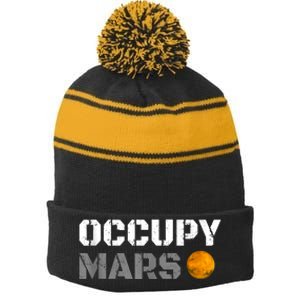 OCCUPY MARS Stripe Pom Pom Beanie