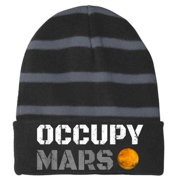 OCCUPY MARS Striped Beanie with Solid Band