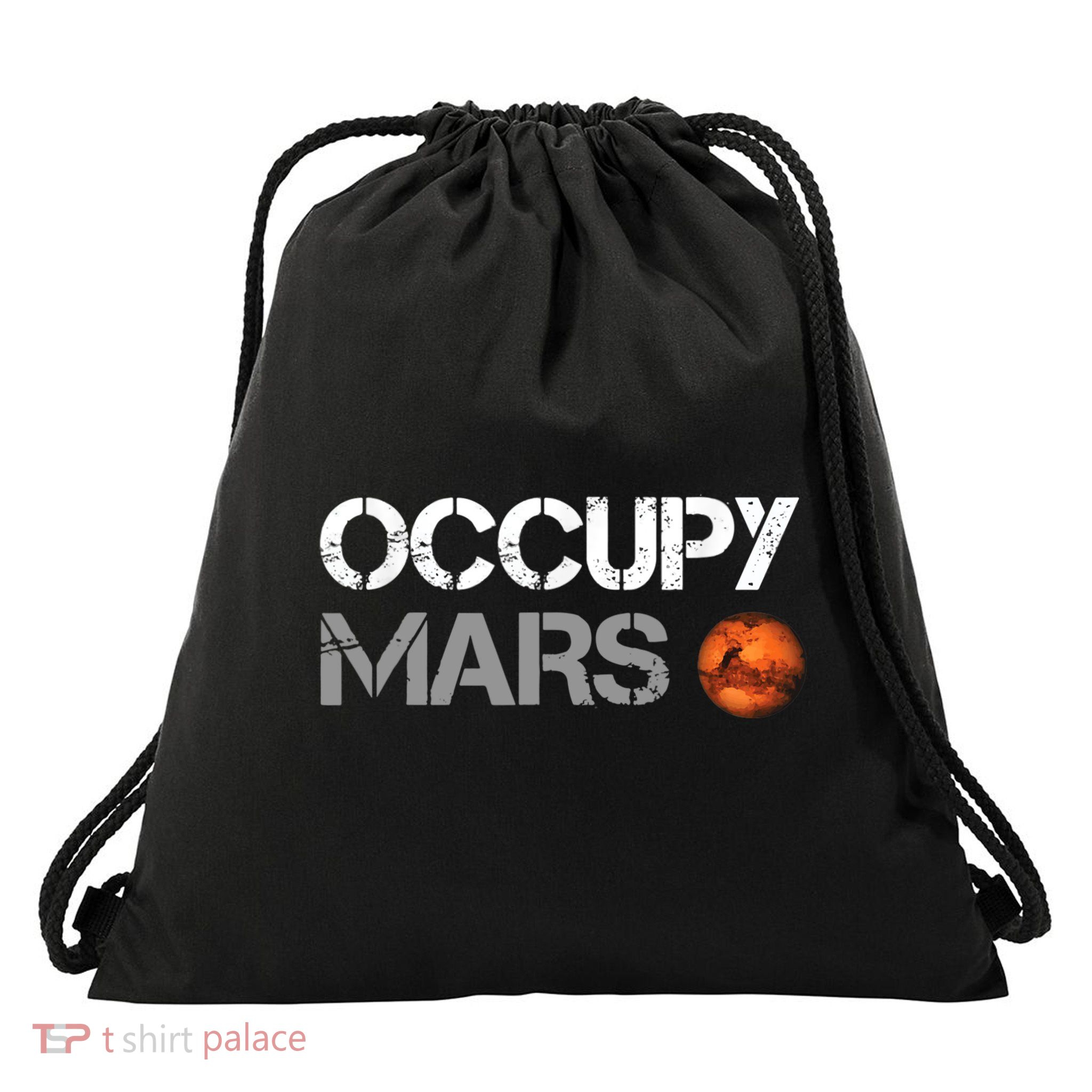 Occupy Mars Drawstring Bag