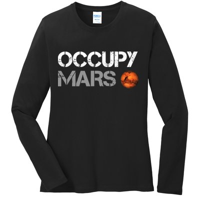 Occupy Mars Ladies Long Sleeve Shirt