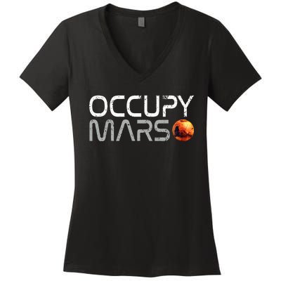 Occupy Mars Women's V-Neck T-Shirt