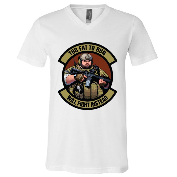 Overweight Military V-Neck T-Shirt