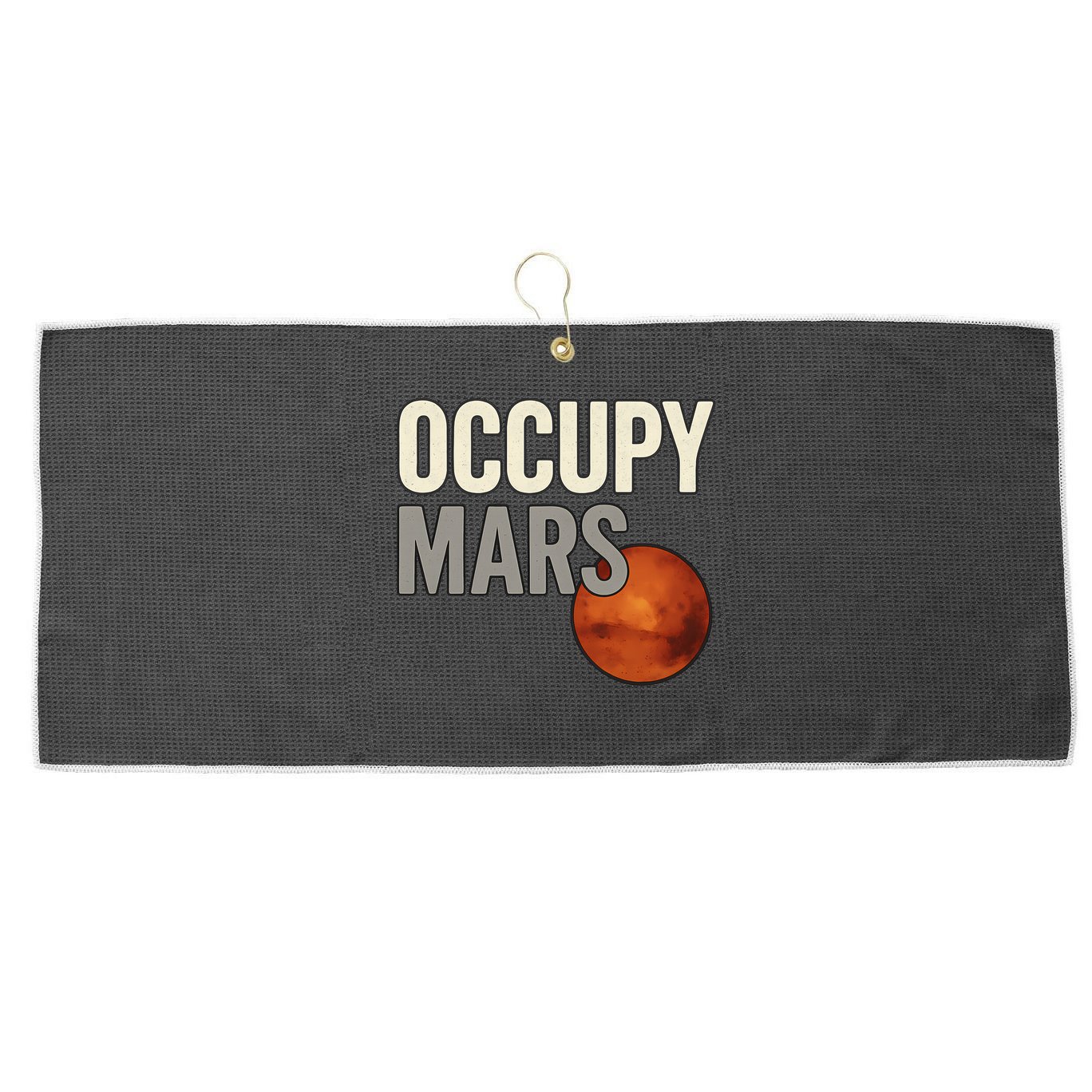 Occupy Mars Large Microfiber Waffle Golf Towel