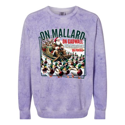 On Mallard On Gadwall Christmas Funny Duck Hunting Santa Colorblast Crewneck Sweatshirt