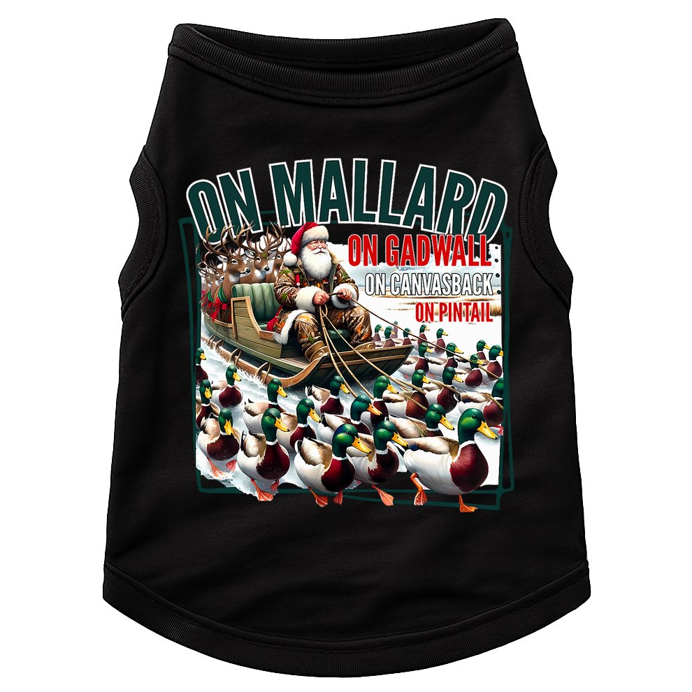 On Mallard On Gadwall Christmas Funny Duck Hunting Santa Doggie Tank