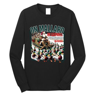 On Mallard On Gadwall Christmas Funny Duck Hunting Santa Long Sleeve Shirt