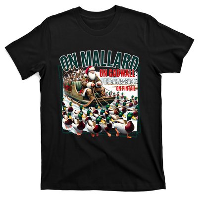 On Mallard On Gadwall Christmas Funny Duck Hunting Santa T-Shirt