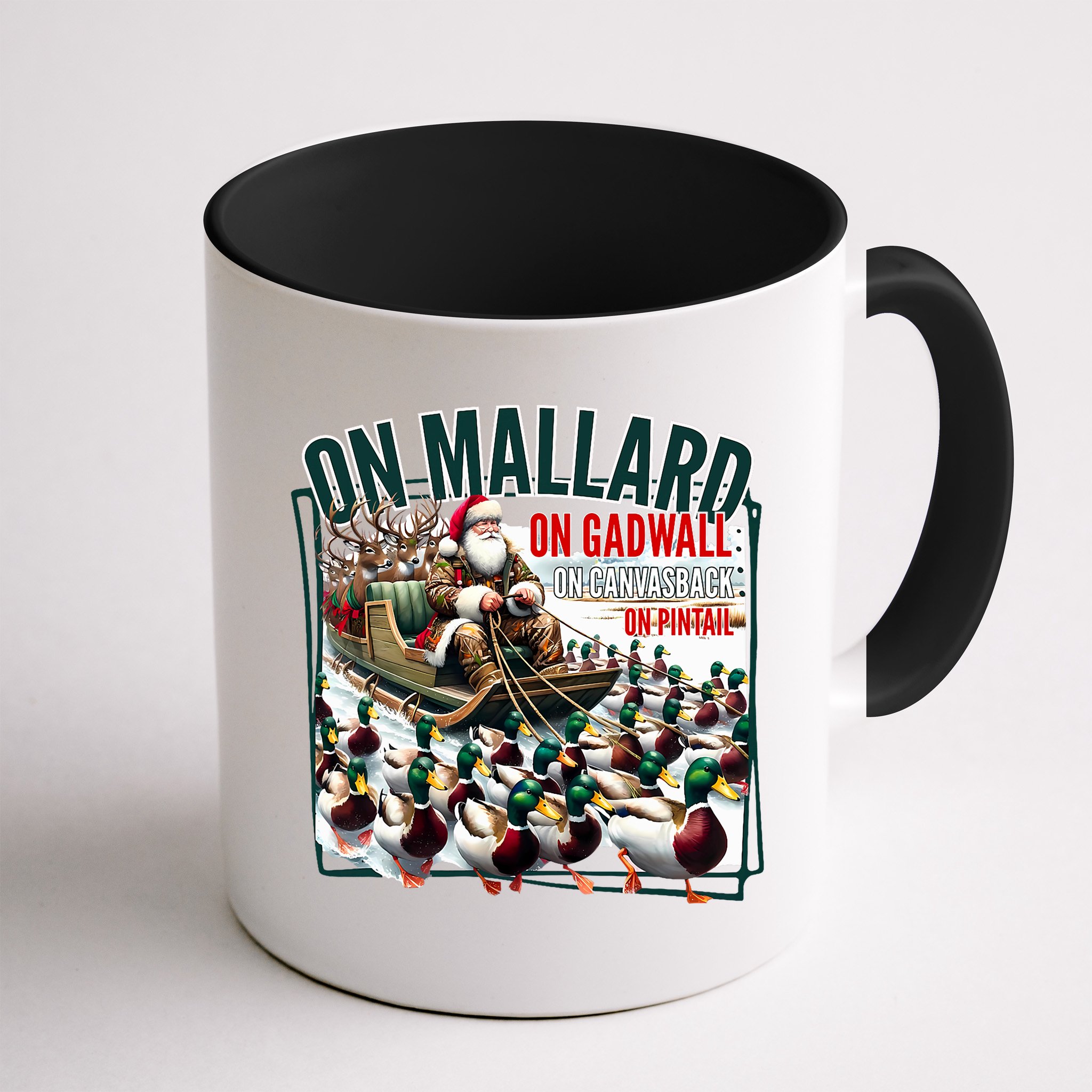 On Mallard On Gadwall Christmas Funny Duck Hunting Santa Mug