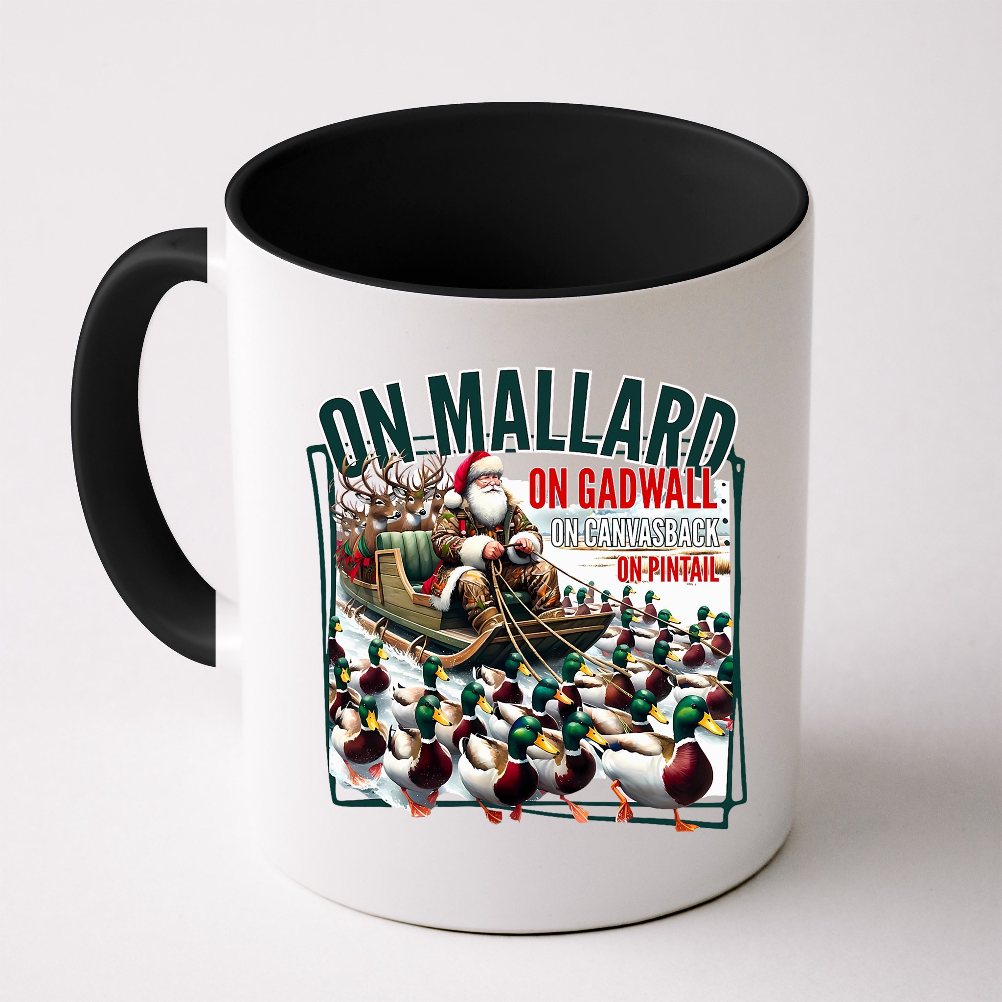 On Mallard On Gadwall Christmas Funny Duck Hunting Santa Mug