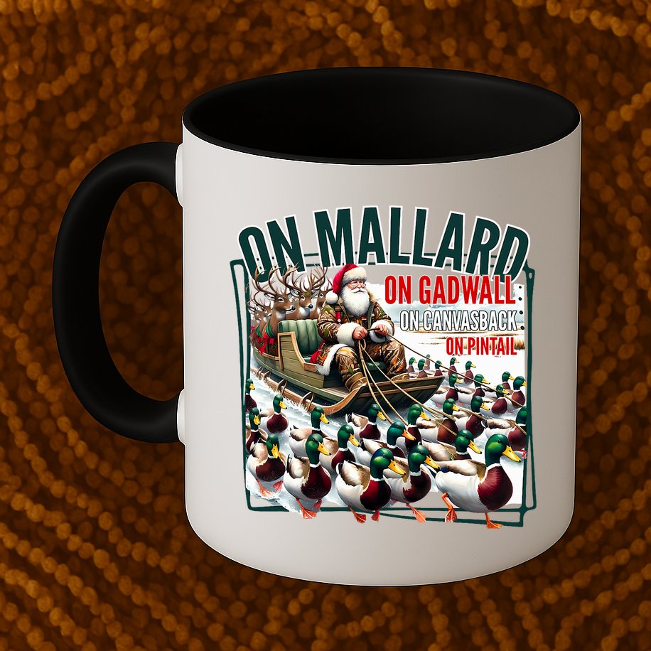 On Mallard On Gadwall Christmas Funny Duck Hunting Santa Mug