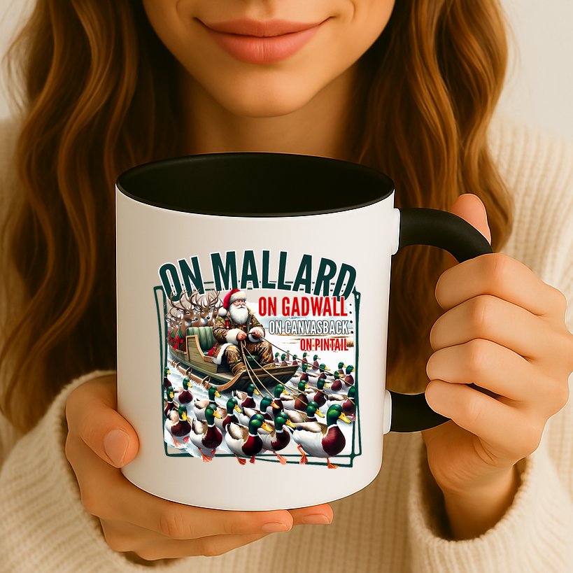On Mallard On Gadwall Christmas Funny Duck Hunting Santa Mug