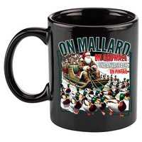On Mallard On Gadwall Christmas Funny Duck Hunting Santa 11oz C Handle Ceramic Mug