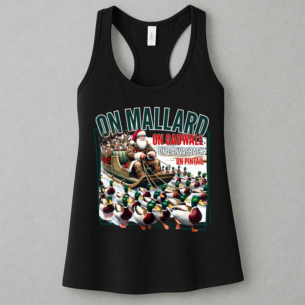On Mallard On Gadwall Christmas Funny Duck Hunting Santa Womens Tank Top