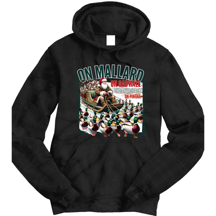 On Mallard On Gadwall Christmas Funny Duck Hunting Santa Tie Dye Hoodie