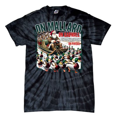 On Mallard On Gadwall Christmas Funny Duck Hunting Santa Tie-Dye T-Shirt