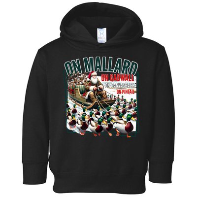 On Mallard On Gadwall Christmas Funny Duck Hunting Santa Toddler Hoodie