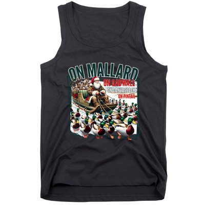 On Mallard On Gadwall Christmas Funny Duck Hunting Santa Tank Top