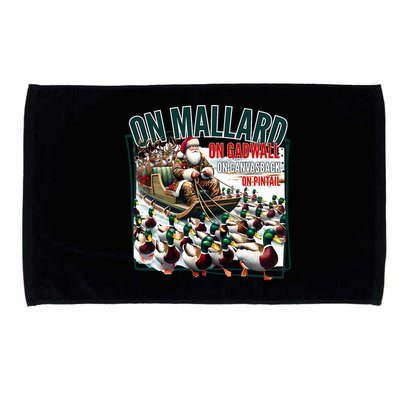 On Mallard On Gadwall Christmas Funny Duck Hunting Santa Microfiber Hand Towel