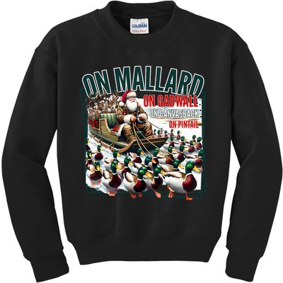 On Mallard On Gadwall Christmas Funny Duck Hunting Santa Kids Sweatshirt