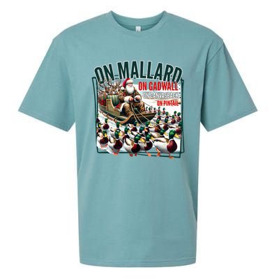 On Mallard On Gadwall Christmas Funny Duck Hunting Santa Sueded Cloud Jersey T-Shirt