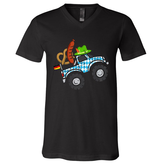 Oktoberfest Monstertruck Oktoberfest Costume V-Neck T-Shirt