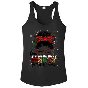 One Merry Pmhnp Nurse Messy Bun Christmas Love Nurse Life Gift Ladies PosiCharge Competitor Racerback Tank