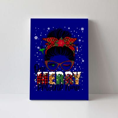 One Merry Pmhnp Nurse Messy Bun Christmas Love Nurse Life Gift Canvas