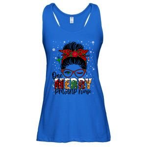 One Merry Pmhnp Nurse Messy Bun Christmas Love Nurse Life Gift Ladies Essential Flowy Tank